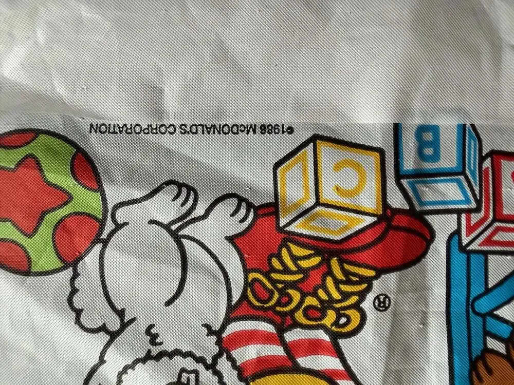 Vintage Set of 2 Vintage 1986 McDonald's Ronald McDonald Plastic Child's Bibs